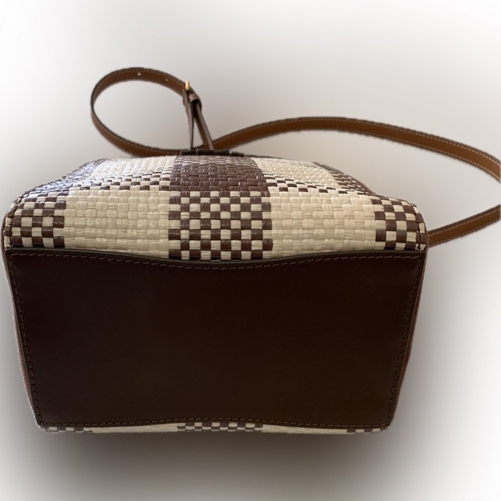 Tory Burch McGraw NWOT $378.00 Retail Woven Plaid Small Bucket Bag - Picture 7 of 11